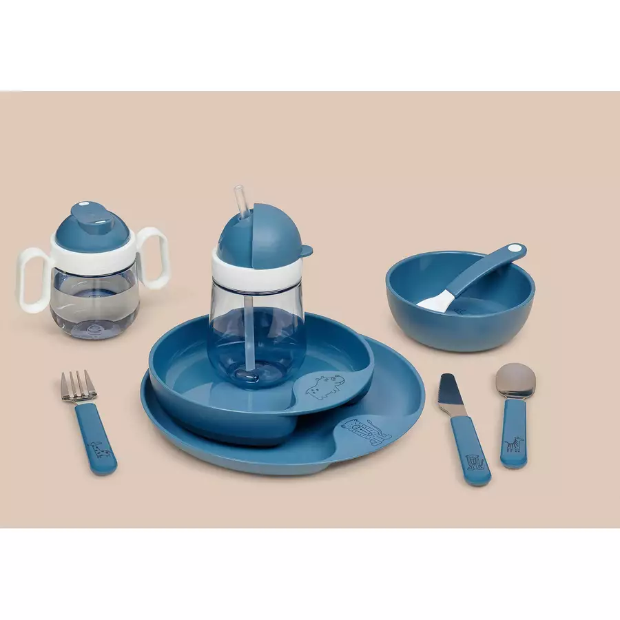 Mepal Kinderschale mit Fütterlöffel Mio 3er Set dunkelblau
