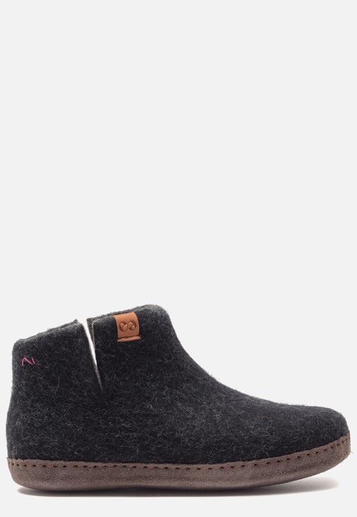 Tofvel Pantoffels zwart Schapenwol 270204