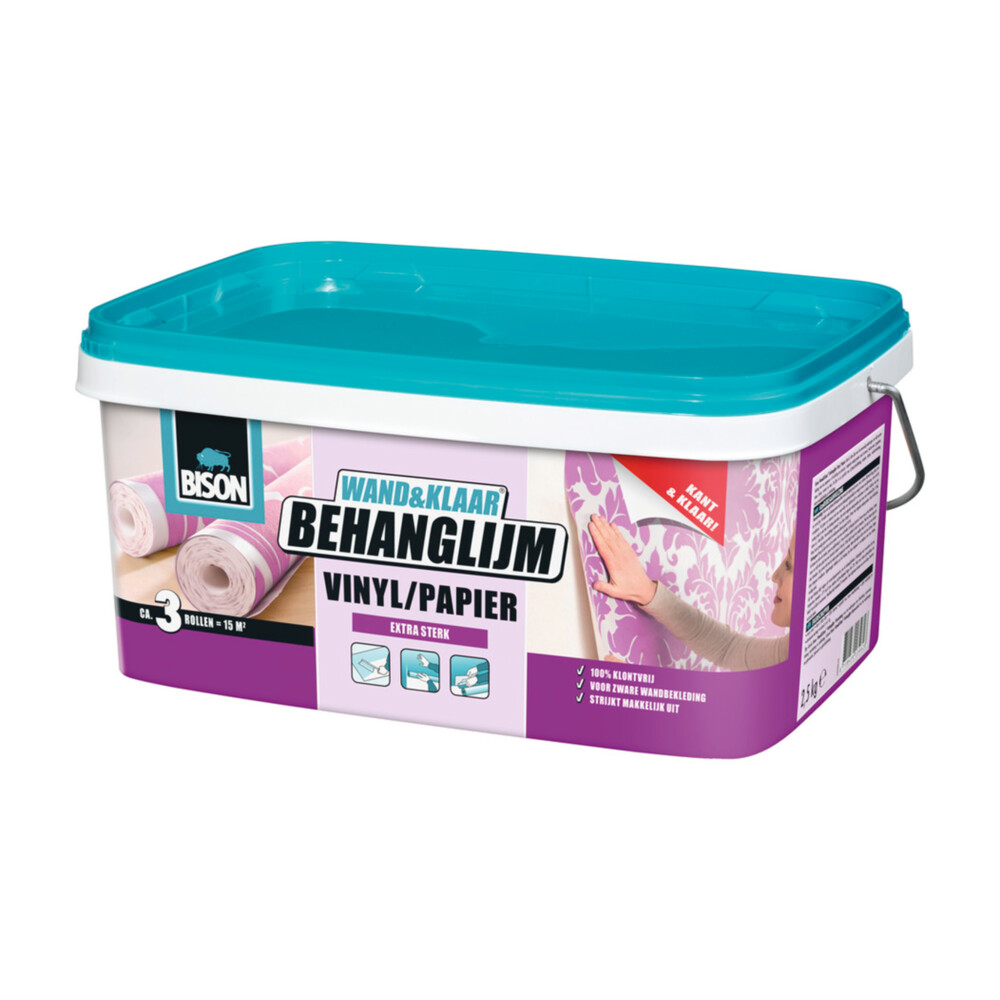 Bison Wand&Klaar Behanglijm Vinyl/Papier Emmer 2,5 kg