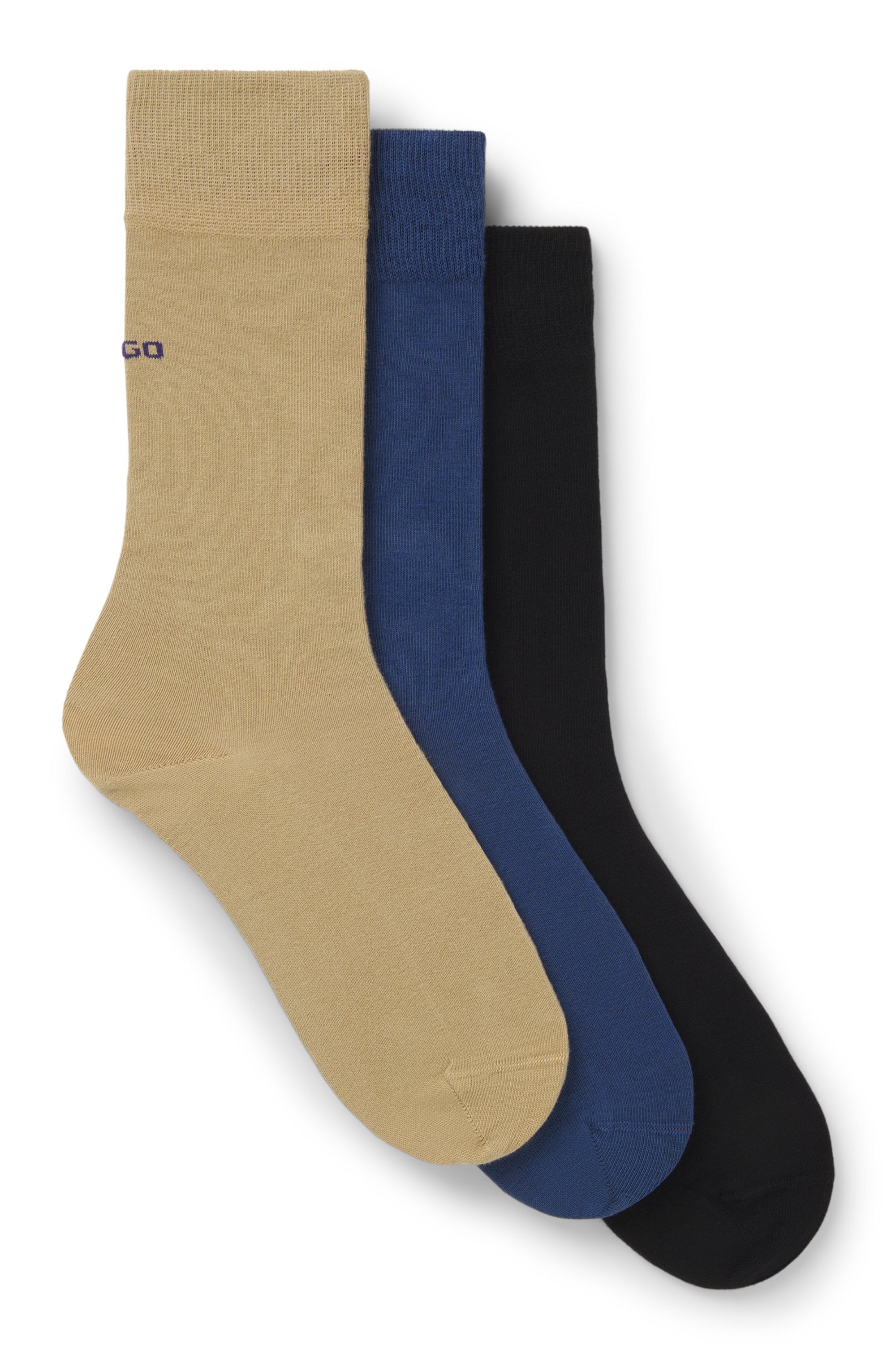 HUGO Underwear Businesssocken »3P RS UNI CC« Packung, 3er Pack, 3 Stk. tlg. mit kontrastfarbenen HUGO Logo-Schriftzug