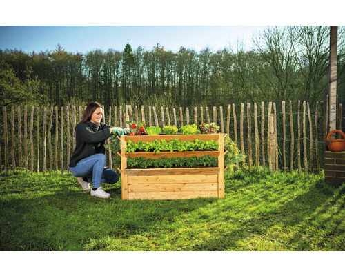 Premium verhoogde tuinbak WESTMANN maat XXL 124 x 91 x 73 cm naturel
