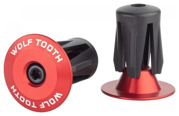 Embouts de Guidon Wolf Tooth Alloy Bar End Plugs Rouge