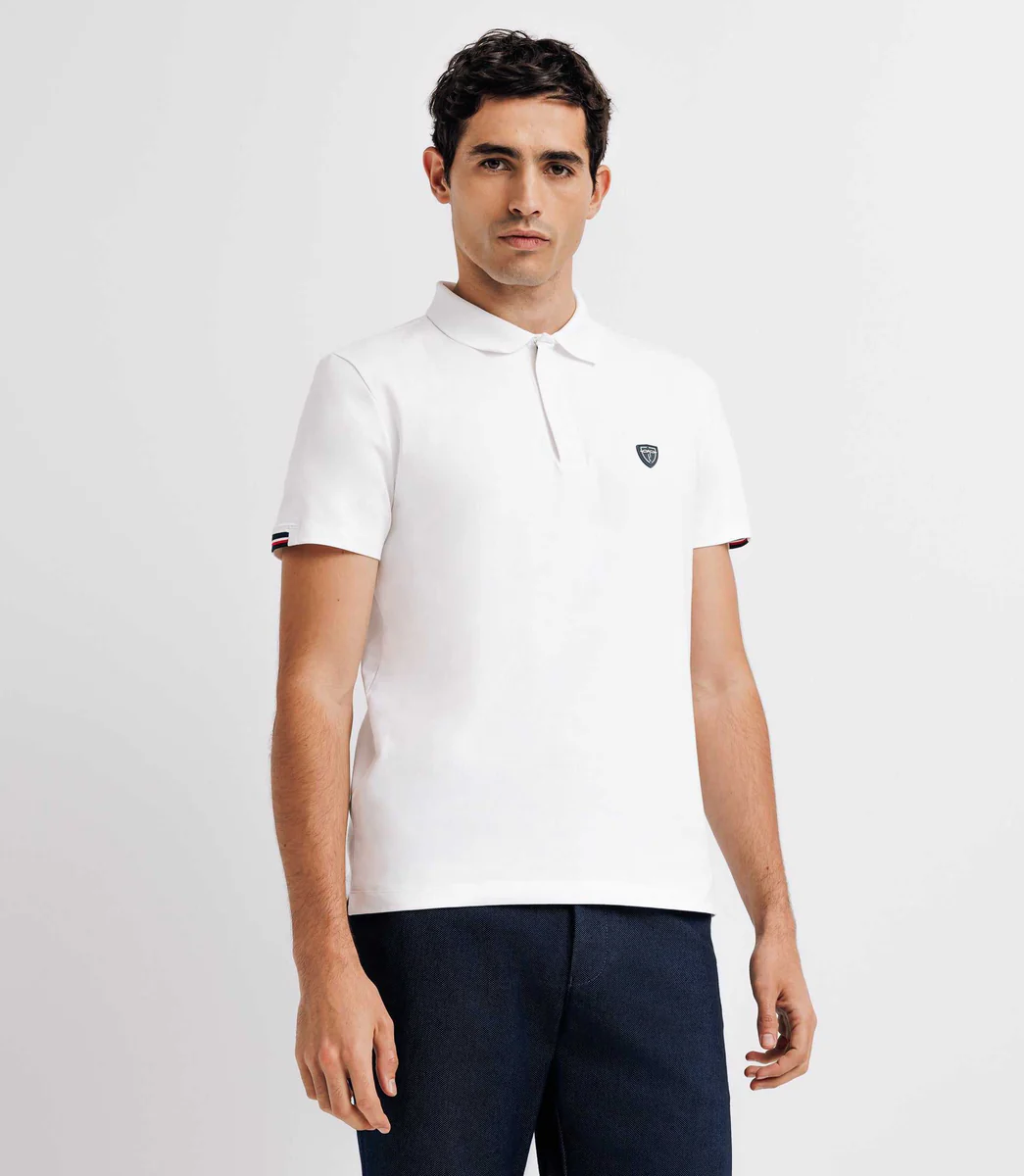 Polo uni blanc manches courtes GREGORY