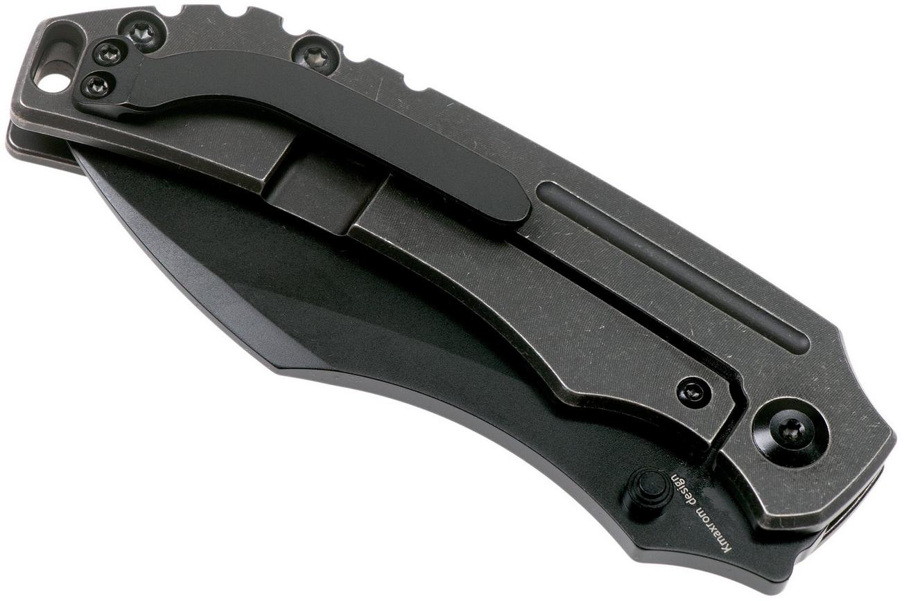 Kansept Pelican EDC K1018A4 Sheepsfoot, Black Titanium, Kmaxrom design