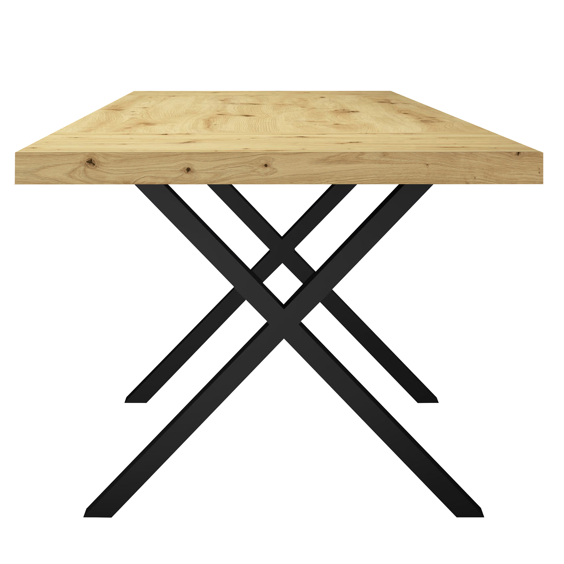 Esstisch - Artisan Eiche - schwarz - X-Gestell