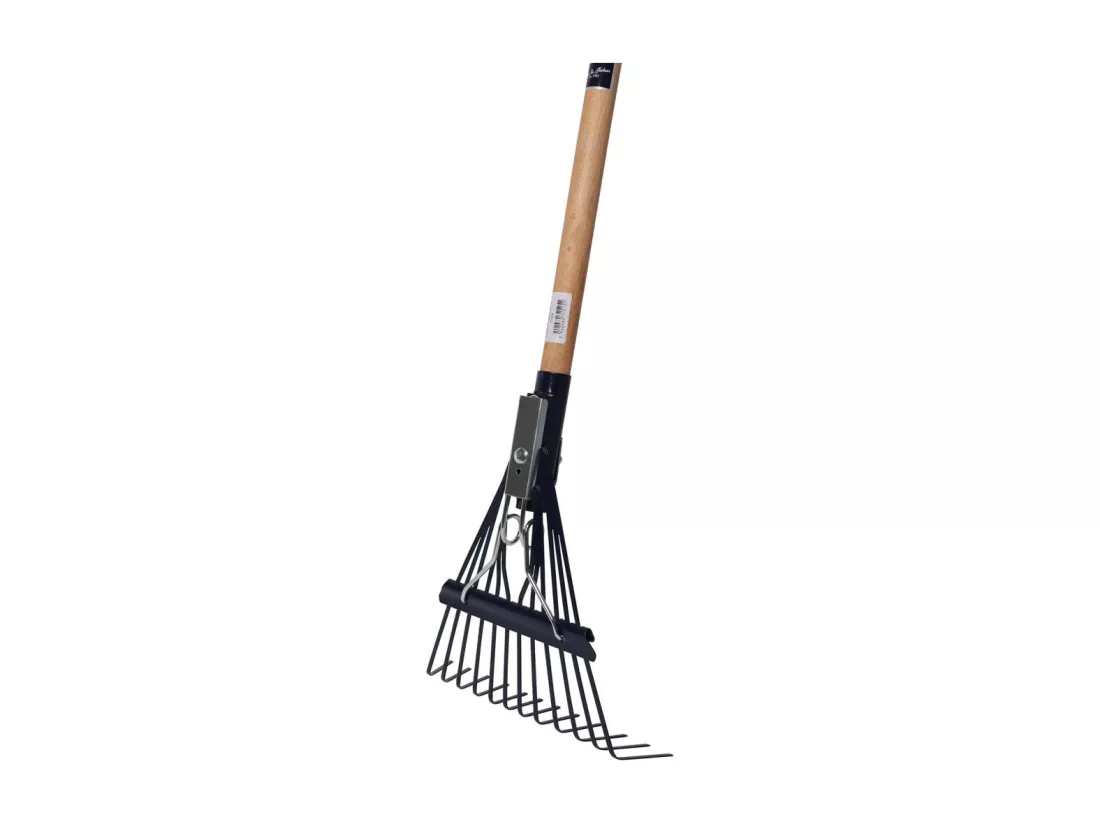 Balai rocaille 12 dents avec manche en hêtre