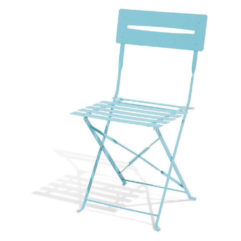 Chaise de jardin pliante Rio métal bleu