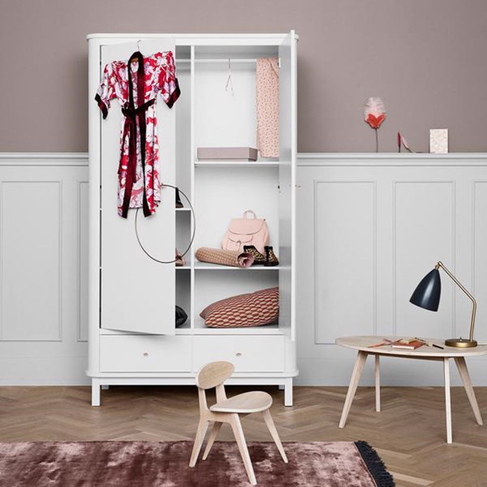 Køb Oliver Furniture Wood Klædeskab 2 Døre Hvid