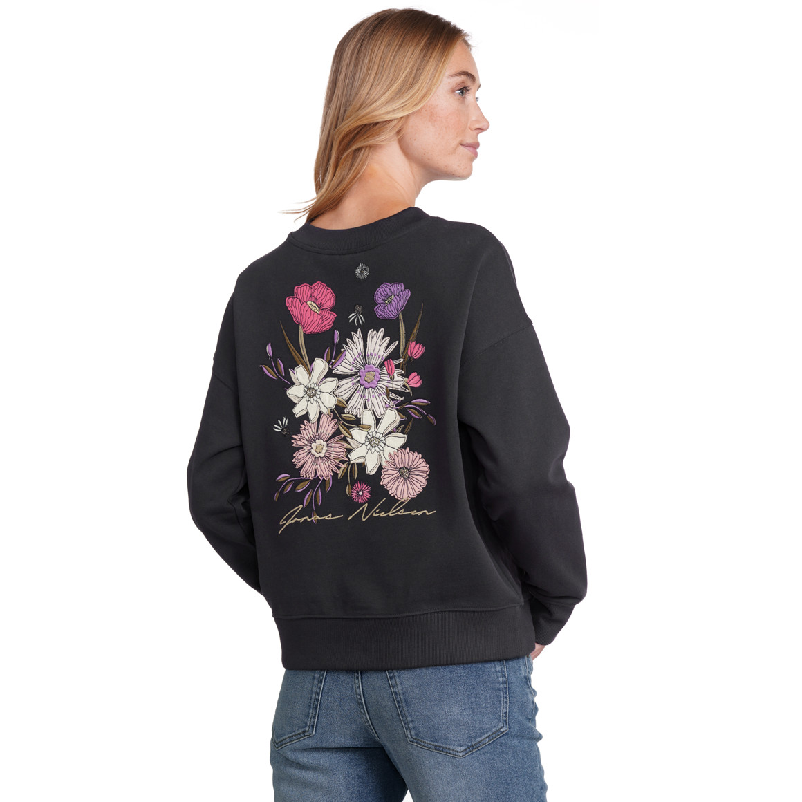 Jonas Nielsen Damen Sweatshirt mit Stickerei dunkelblau