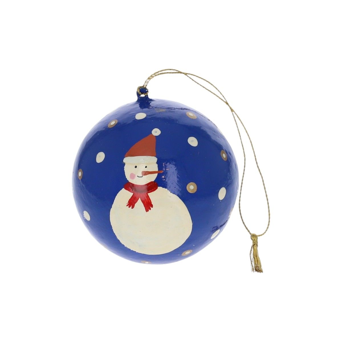 Boule de Noël bleue et bonhomme de neige Atelier jasmin