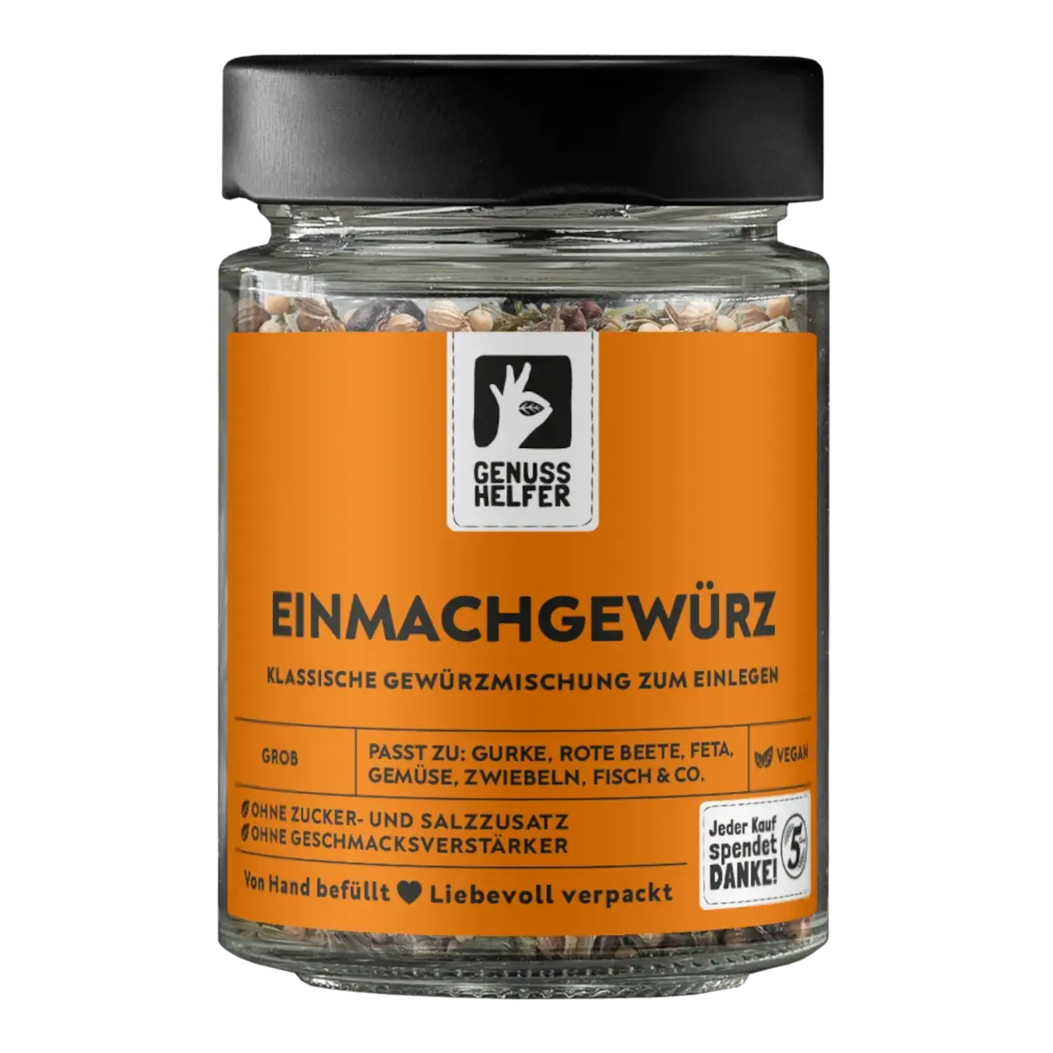 Einmachgewürz, grob, im Glas