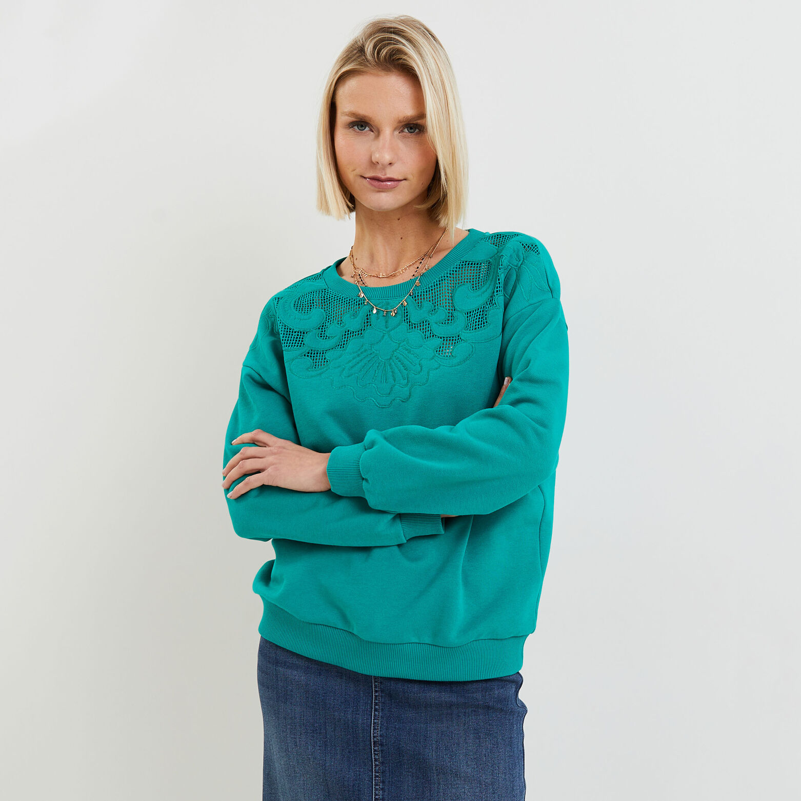 Sweat ajouré femme