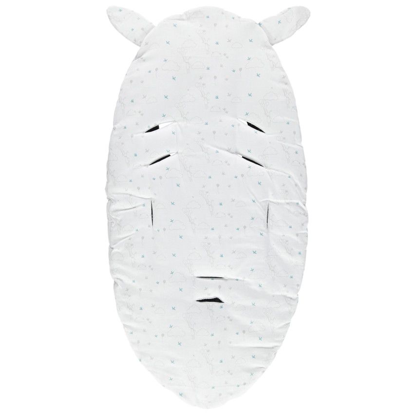 Nid d'ange en coton avec oreilles en relief et doublure contrastée - Ecru