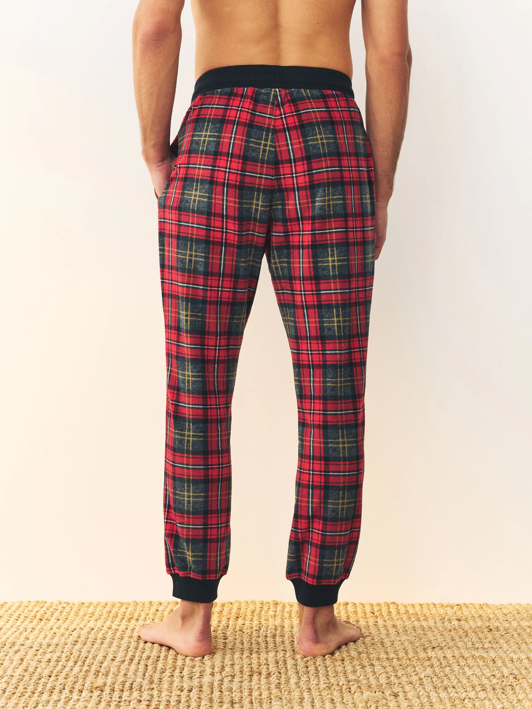 Rood met Schotse ruit - Thermische fleece pyjama's met ruit