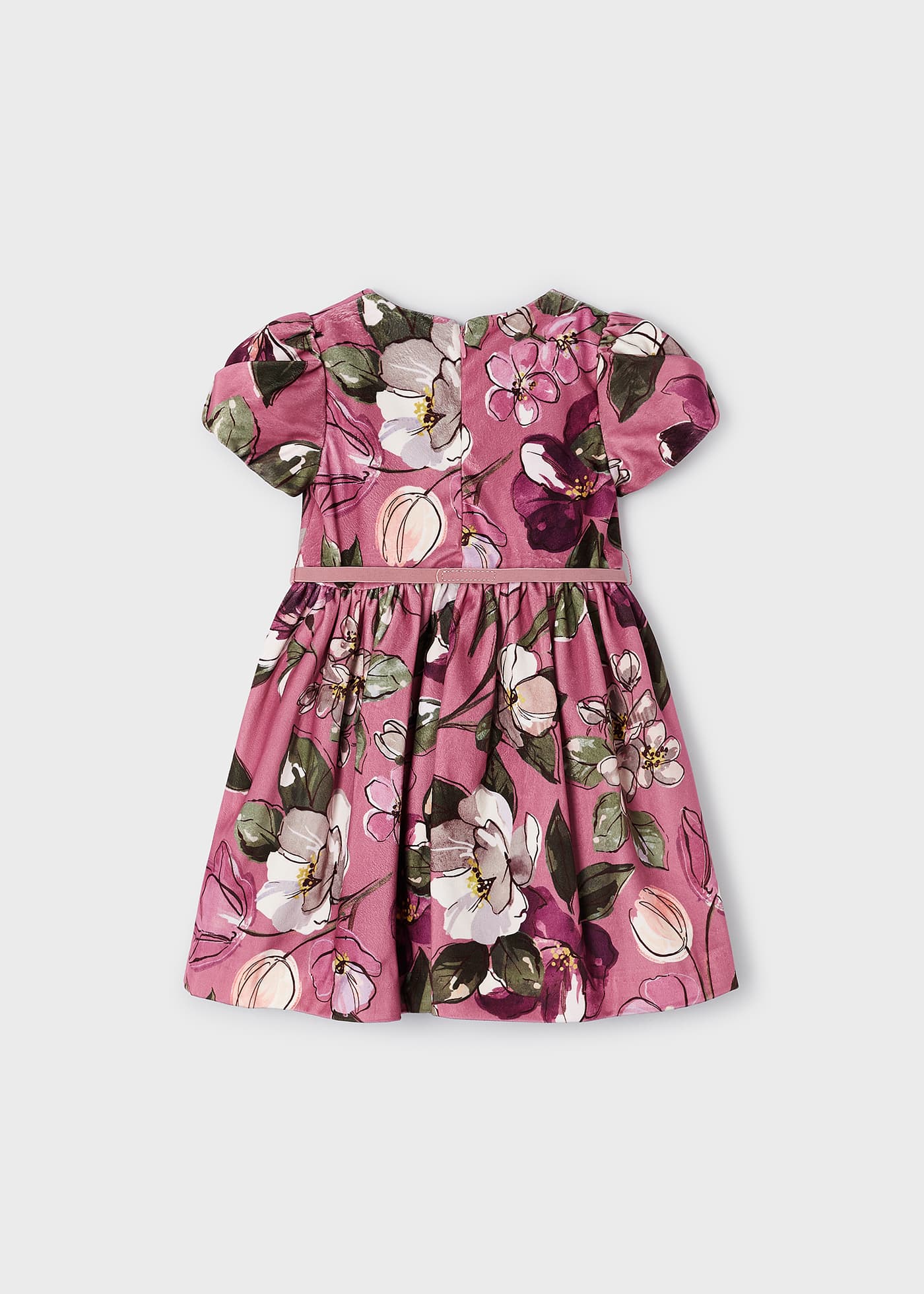 Vestido infantil de veludo estampado