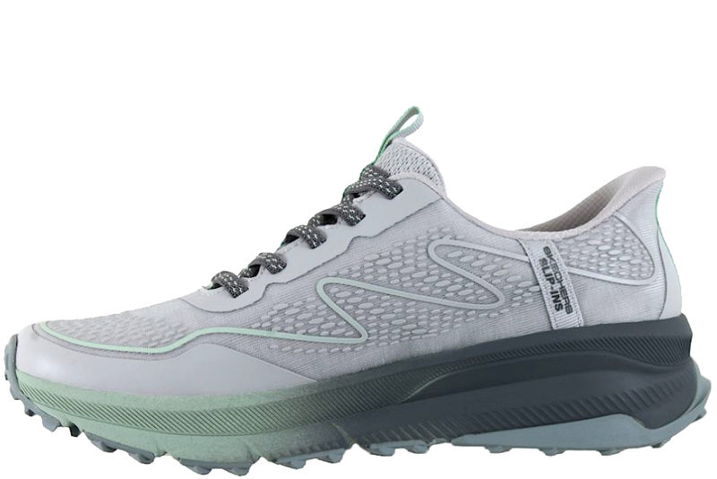 SKECHERS SWITCH BACK-MIST SNEAKERS I LYSEGRÅ TEKSTIL SLIP-INS