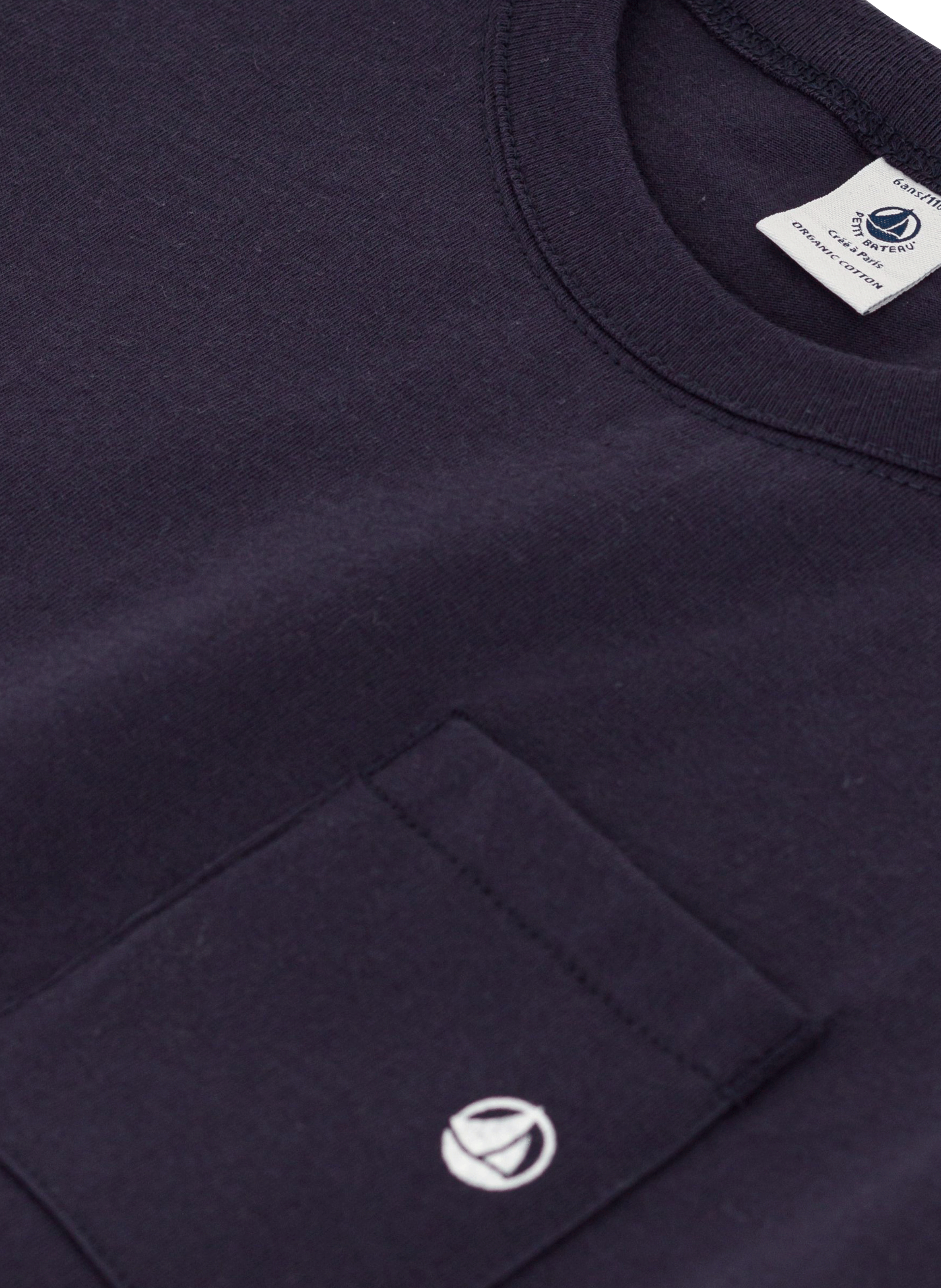 Tee-shirt col rond en coton | Bleu