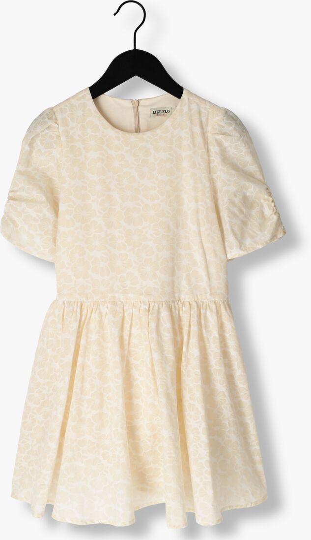 LIKE FLO beige like flo mini jurk ss dress puffy sleeve