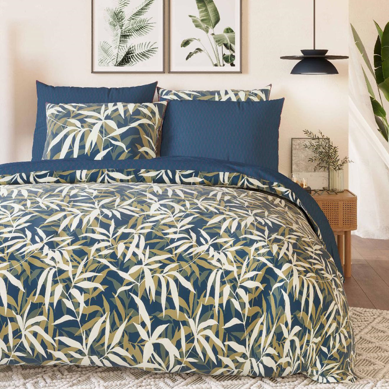 Passion d'Elly Prestige Parure housse de couette Ulla bleue