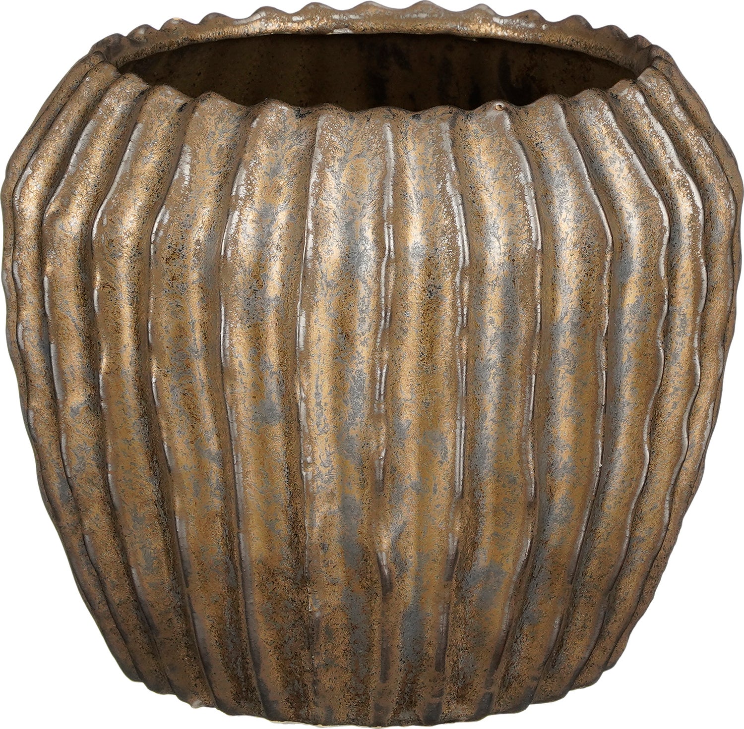 Mica Decorations bloempot Noma brons D 18,5 H 16 cm