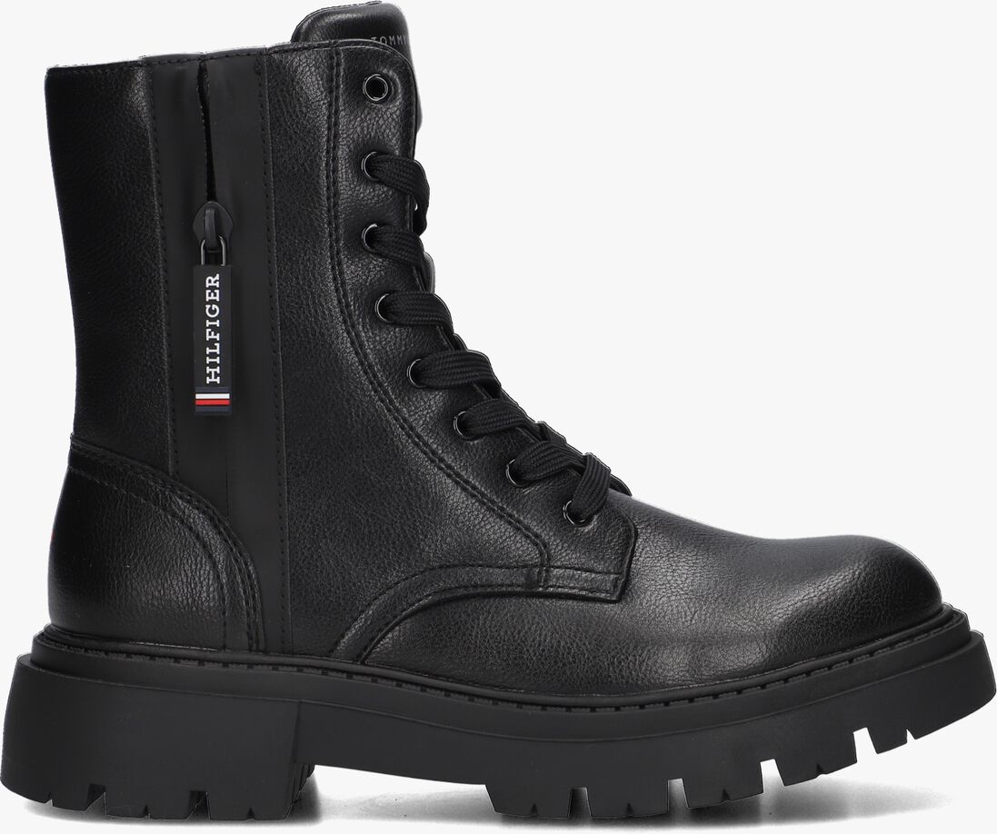 TOMMY HILFIGER zwarte tommy hilfiger veterboots 33026