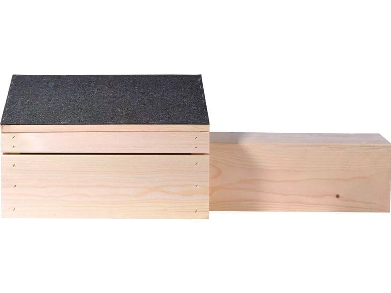 dobar Igelhaus mit Eingang, 74.5 x 29 x 24 cm, Schwarz Igelhaus Bausatz mit extra langem Eingang und Bitumendach