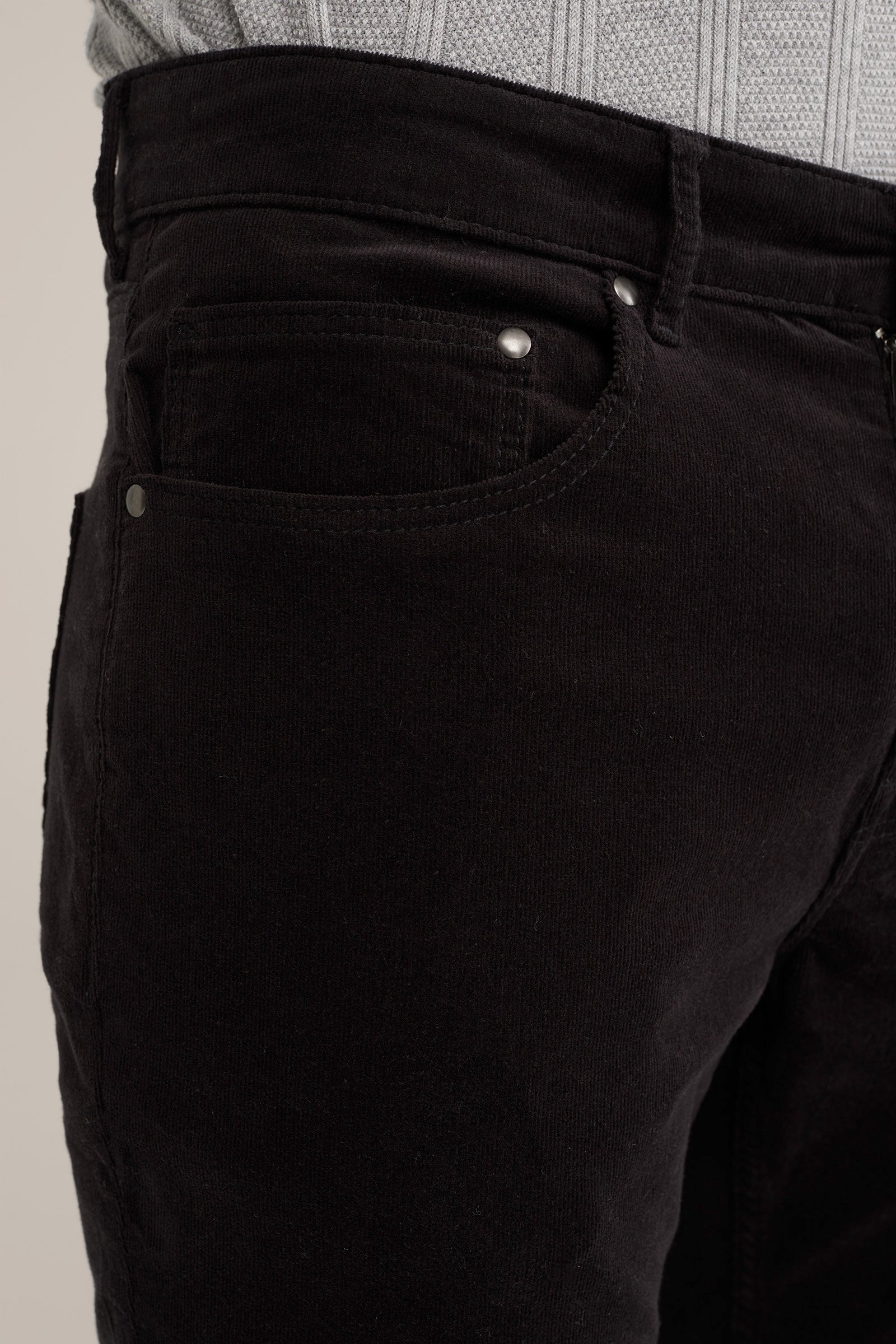slim fit broek van corduroy Fundamentals Zwart