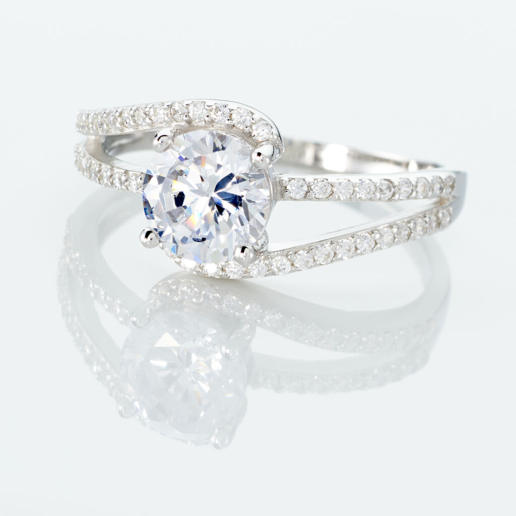 Bague Solitaire Maggy Argent Blanc Oxyde De Zirconium