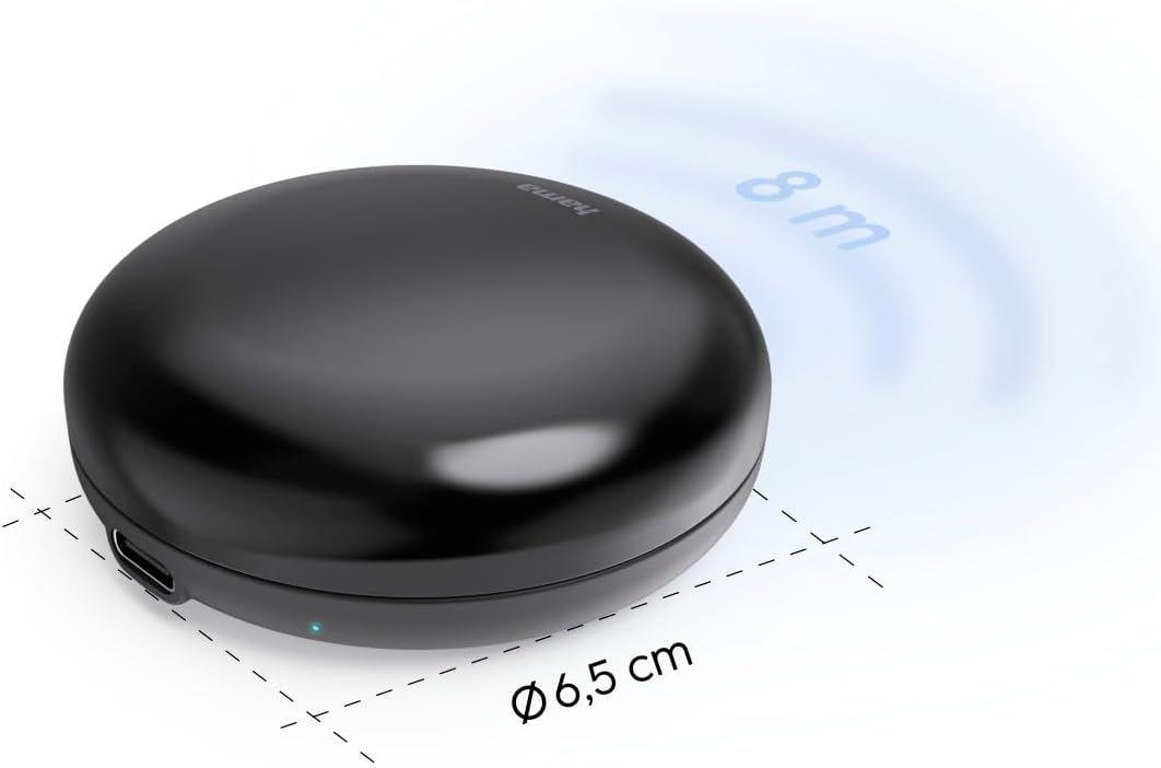 Smartphone WiFi Fernbedienung Infrarot Fernauslöser mit App- und Sprachsteuerung via Alexa und Google Home (00176639) - Schwarz
