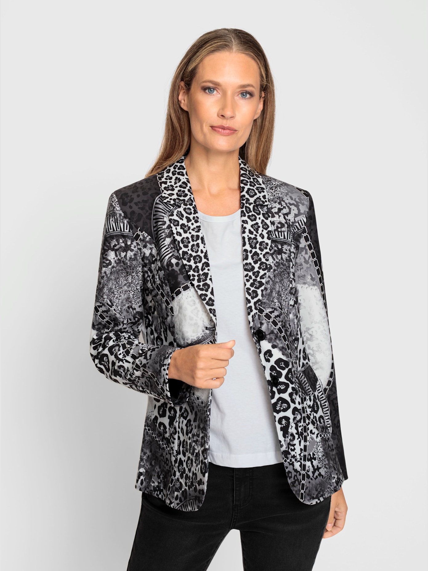 Blazer imprimé mélange de motifs tendance
