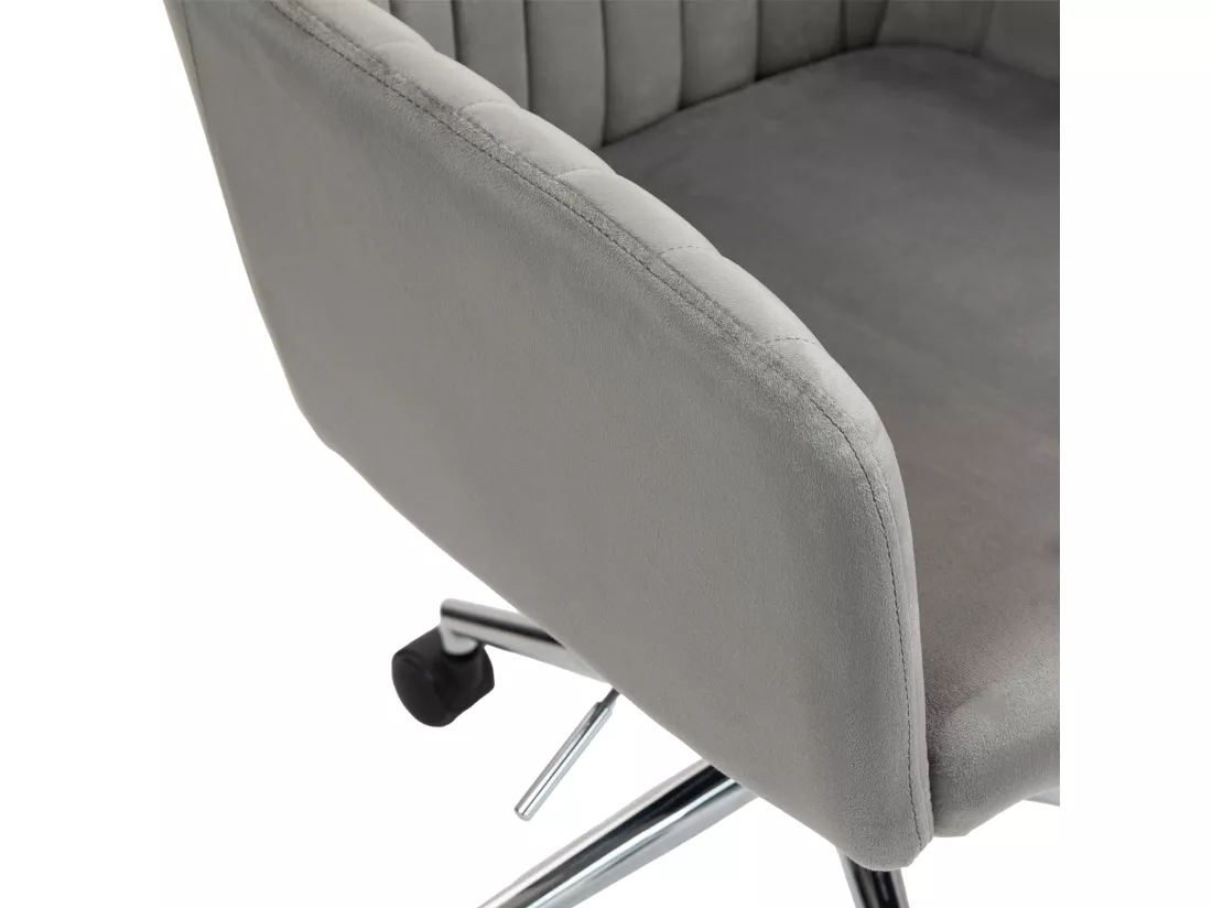 Chaise de bureau SVITA OLIVER, réglable en hauteur, revêtement en velours gris