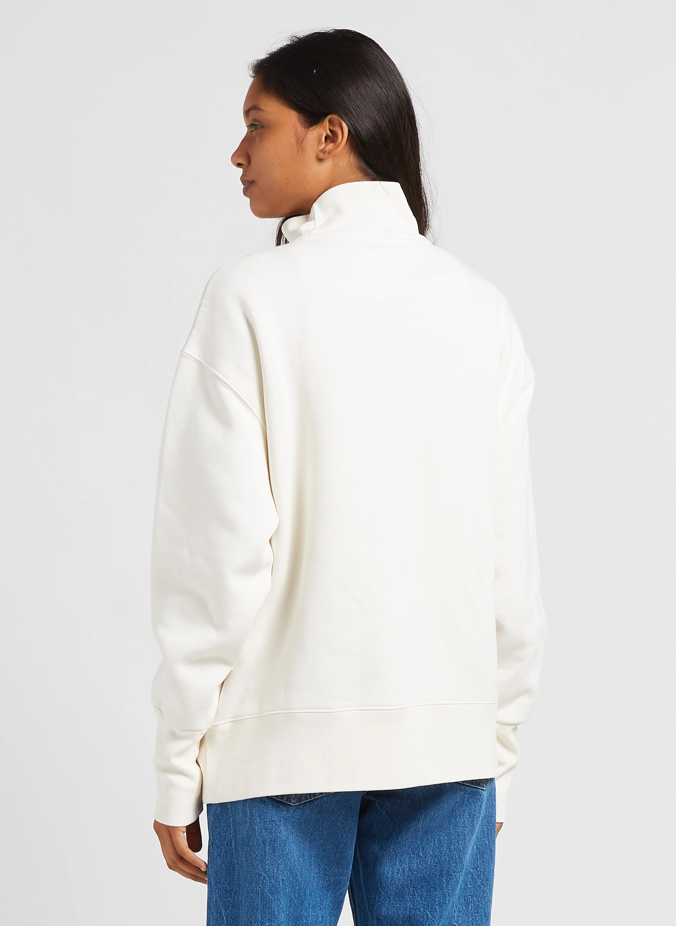 GRAPHIC GARDENIA CREW - Sweat col montant oversize | Blanc
