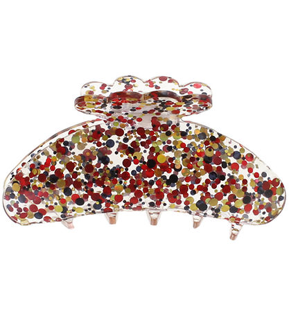 By Stær Haarspange - Asta - 10 x 5 cm - Confetti Rot/Gold
