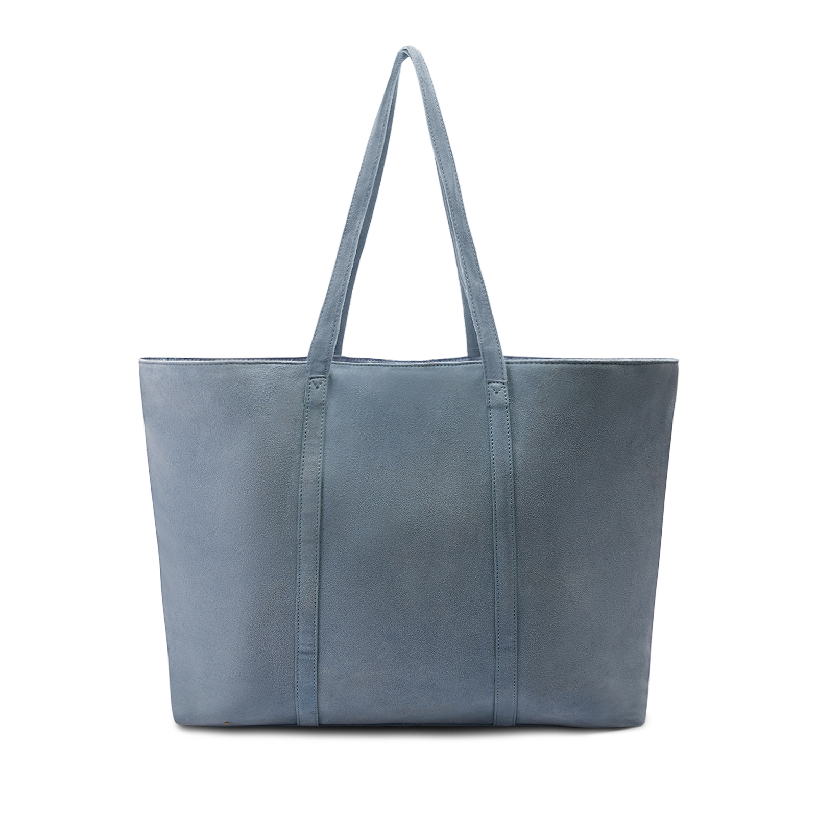 Licht blauwe suède shopper