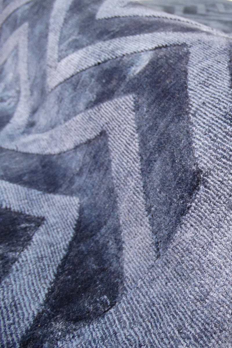 Kurzflorteppich LUXURY 400 - marineblau - Retro-Design - 80x150 cm