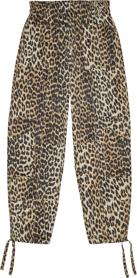 Ganni Printed Satin Pants Leopard
