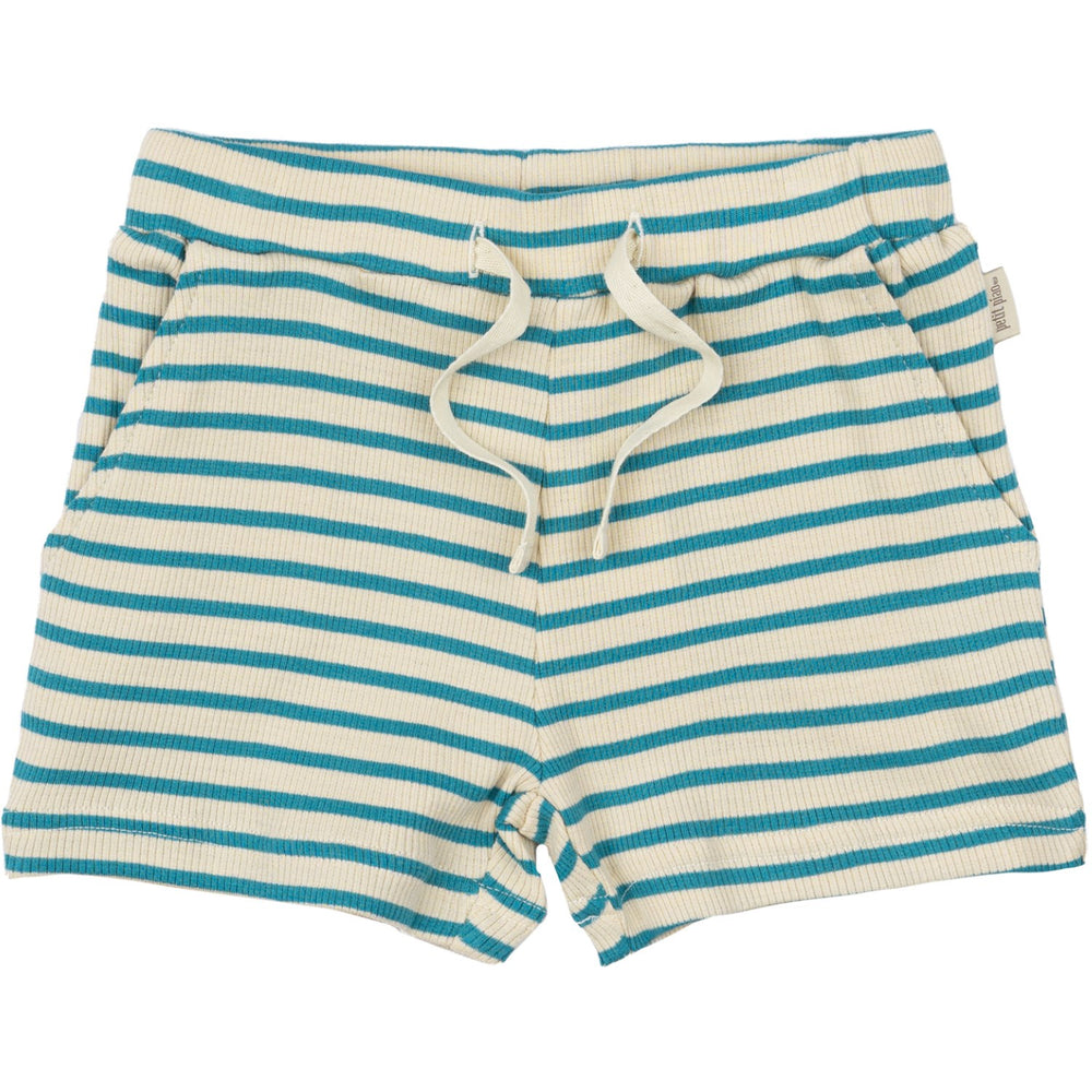 Køb Petit Piao Turquise /Dark Off White Shorts Modal Striped