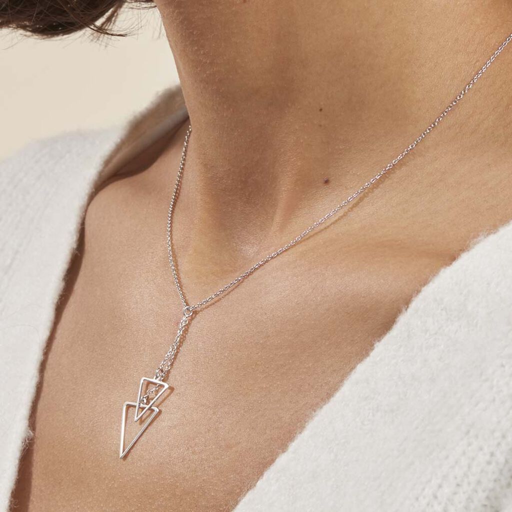 Collier Chayann Argent Blanc