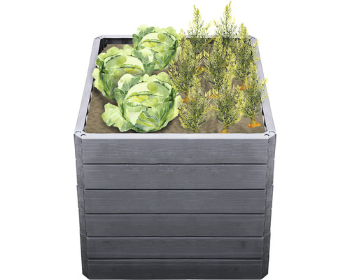 Klassieke verhoogde tuinbak GARANTIA ERGO Quadro L 75 incl. Flora waterbesparend systeem 80 x 80 x 75 cm hout