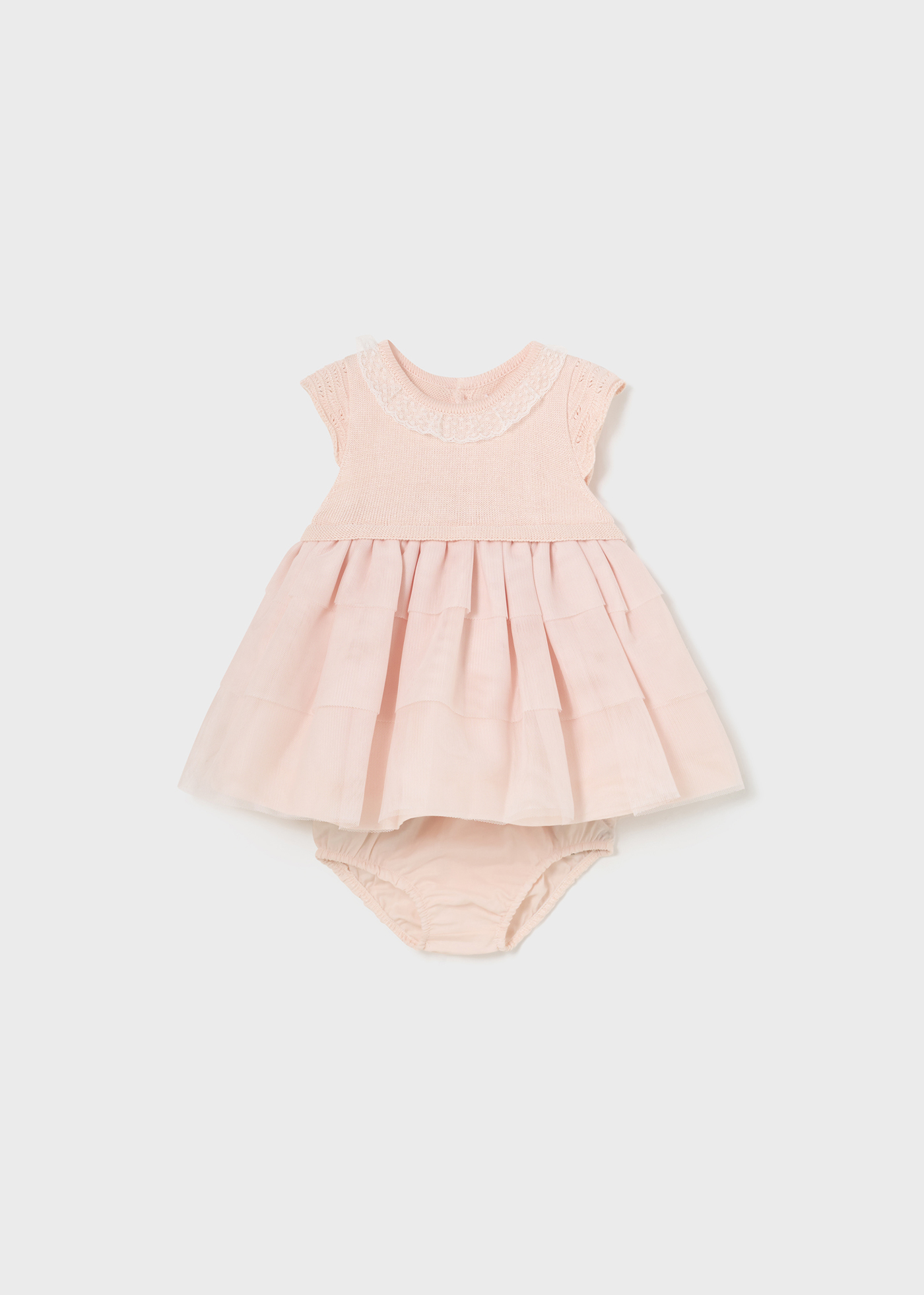 Conjunto Nata com vestido e capa de fralda para recém-nascido