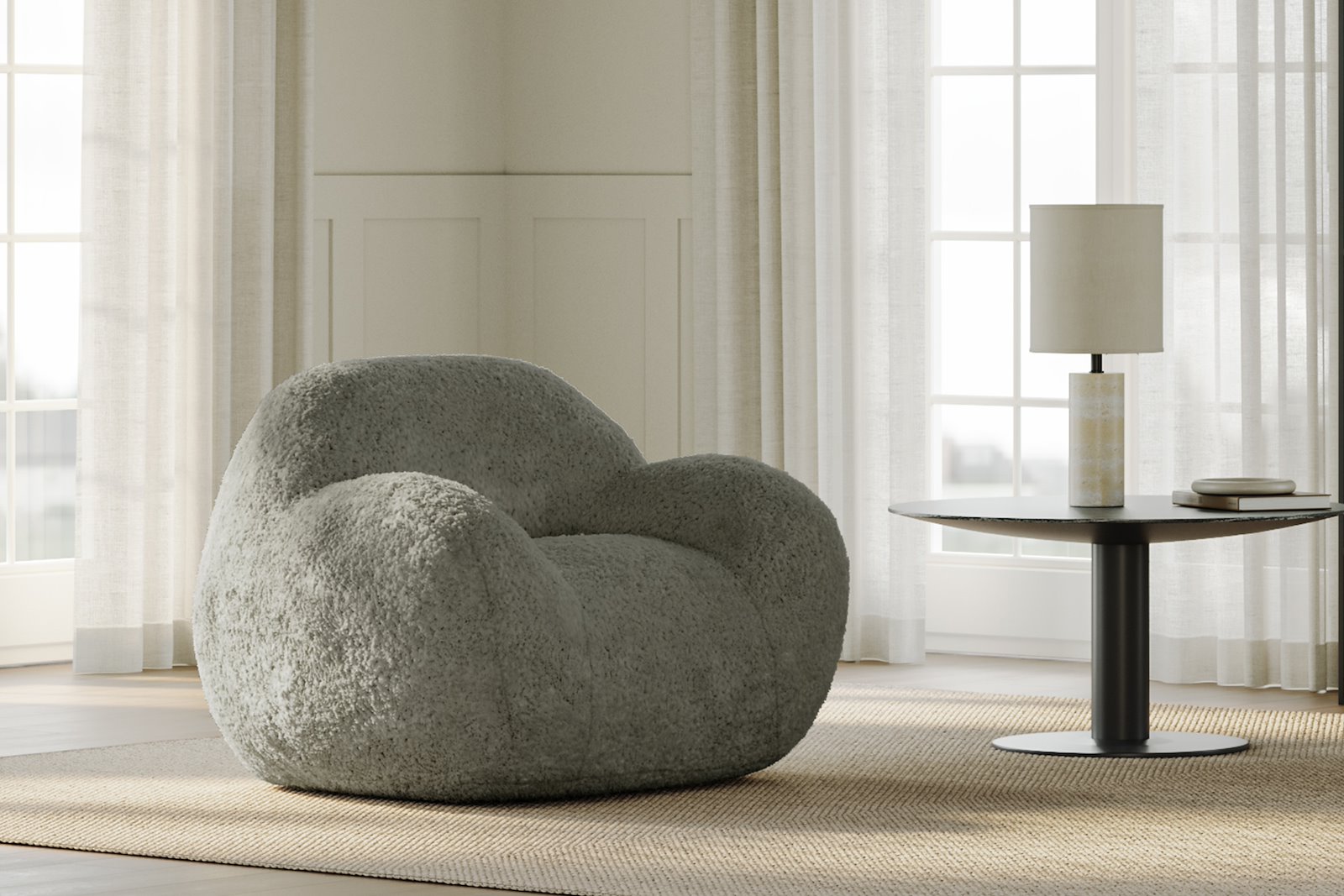 Comfy stol stor Tekstil Glore Grønn
