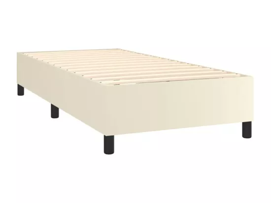 Sommier à lattes de lit Crème 80x200 cm Similicuir