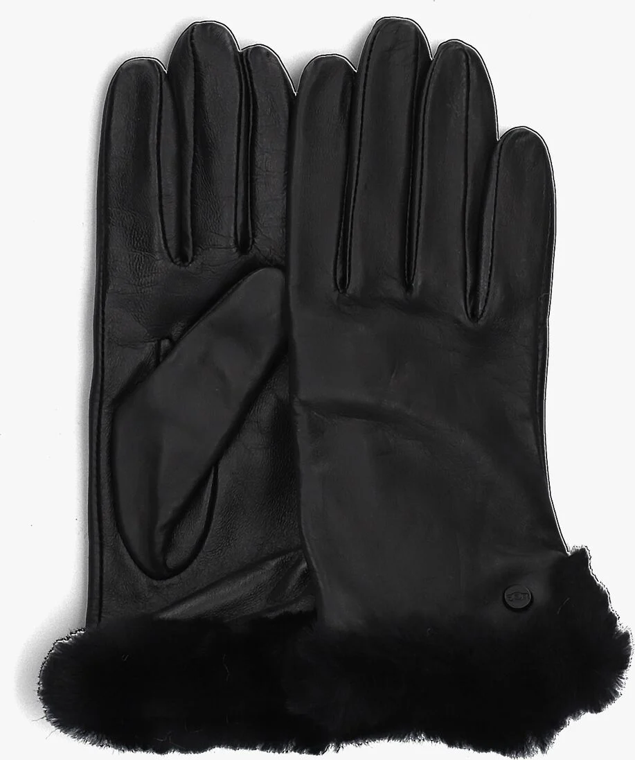 UGG zwarte ugg handschoenen leather sheepskin vent glove