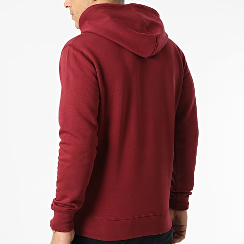 Sweat Capuche Logo Bordeaux Noir