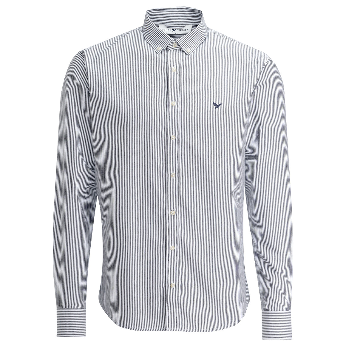Jonas Nielsen Herren Hemd mit Button-down-Kragen dunkelblau / weiss