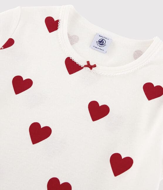 Chemise de nuit coeur petite fille en coton