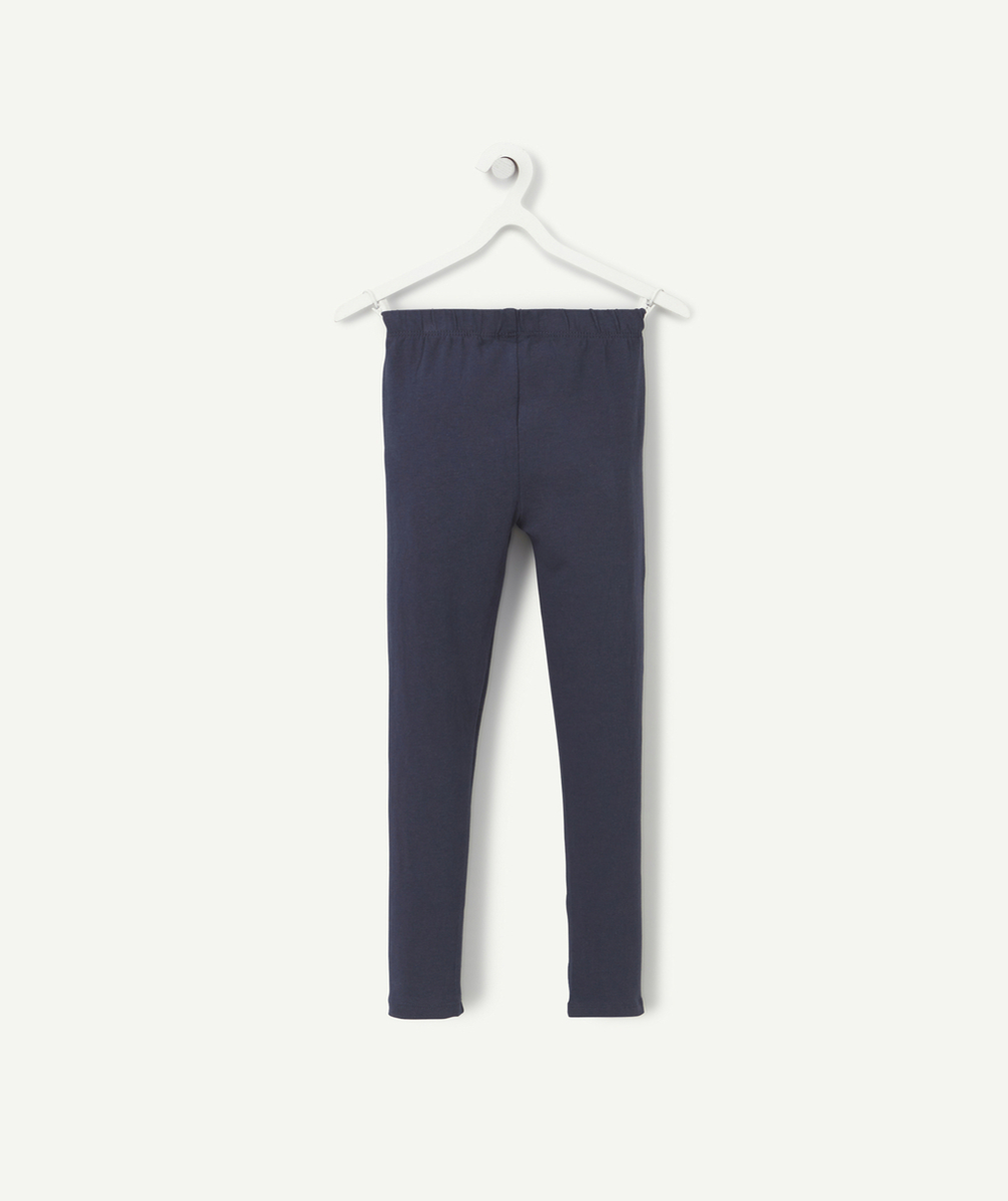 LEGGING FILLE EN FIBRES RECYCLÉES BLEU MARINE