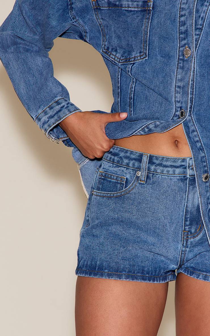 Short En Denim Taille Mi-haute