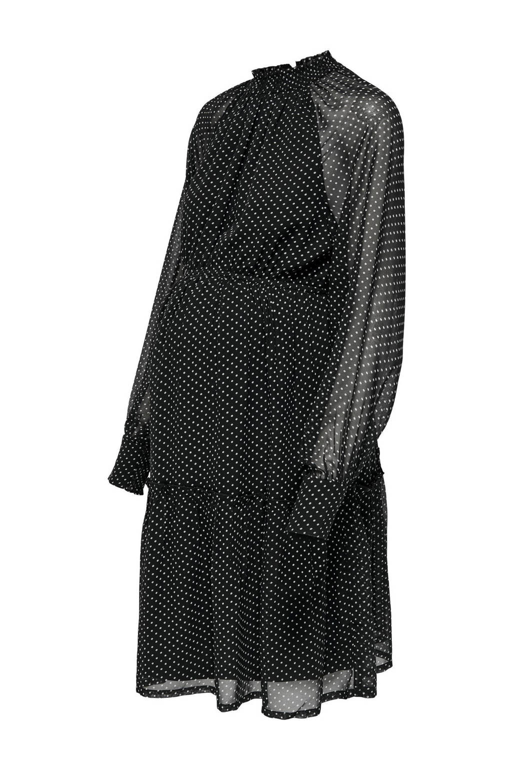 ONLY MATERNITY semi-transparante zwangerschapsjurk OLMISABELLA met plooien zwart