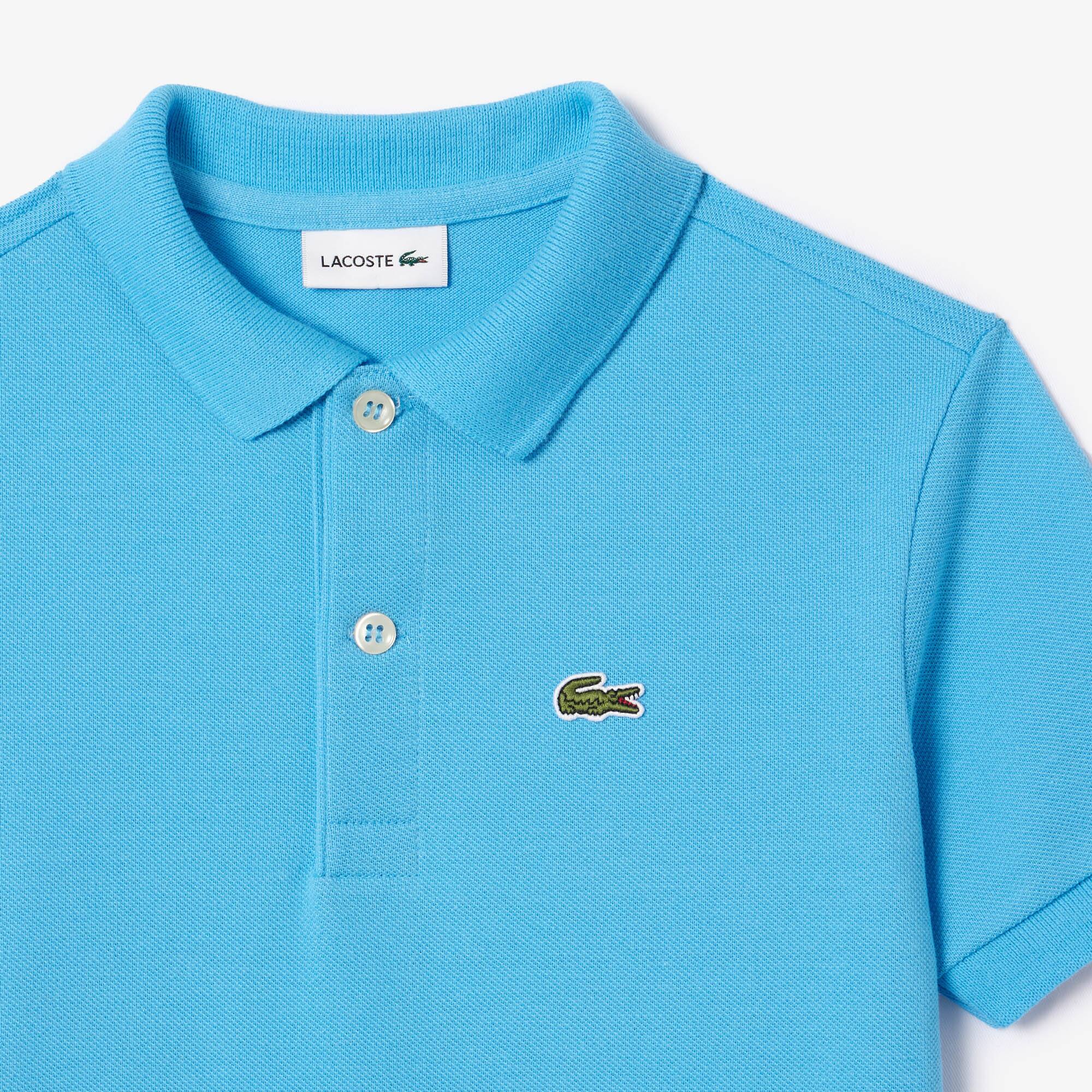 Polo enfant Lacoste regular fit en petit piqué uni Polos - Bleu - Lacoste - Enfant
